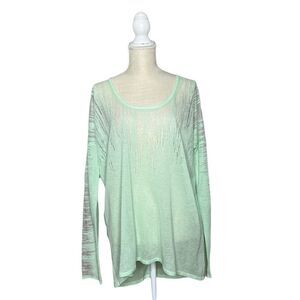 Elie Tahari Mint Cream Henley Sweater - Large - NWT
